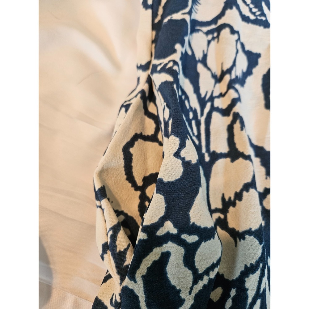 RACHEL ZOE Navy/White Button Front Shirt Dress Womens XS Ruffle Hem Pockets - Picture 6 of 9